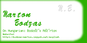 marton bodzas business card